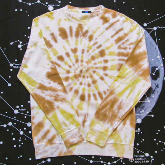 Brown & Matcha Green Spiral Tie Dye Sweatshirt