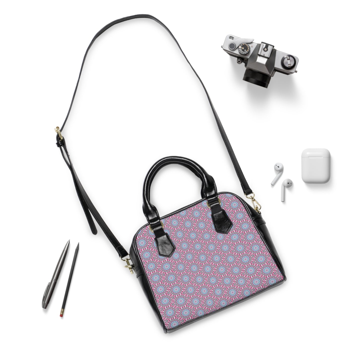 HYP3R Cymatic Aop Pu Shoulder Handbag