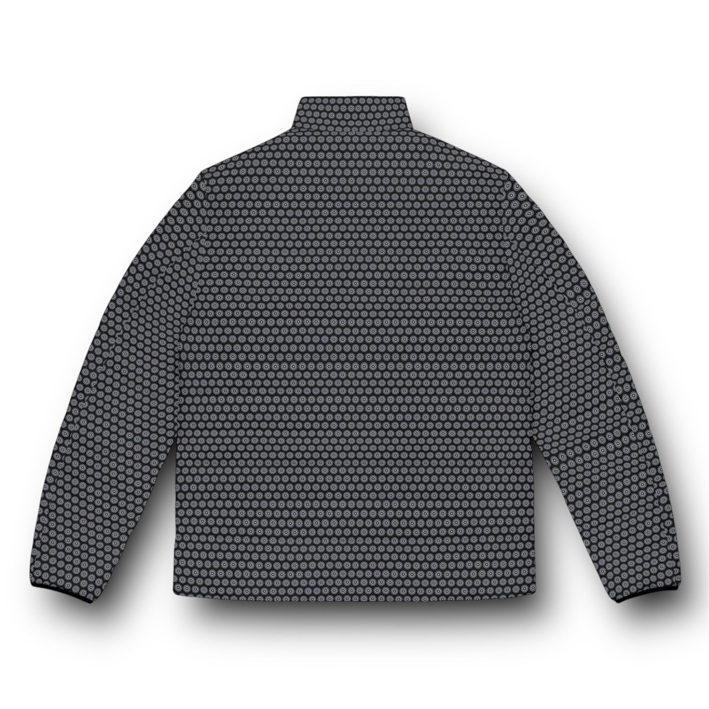 Men's “MAYA” Cymatic AOP Puffer Jacket (Black)