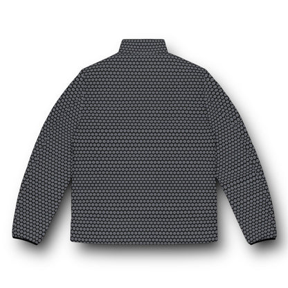Men's “MAYA” Cymatic AOP Puffer Jacket (Black)