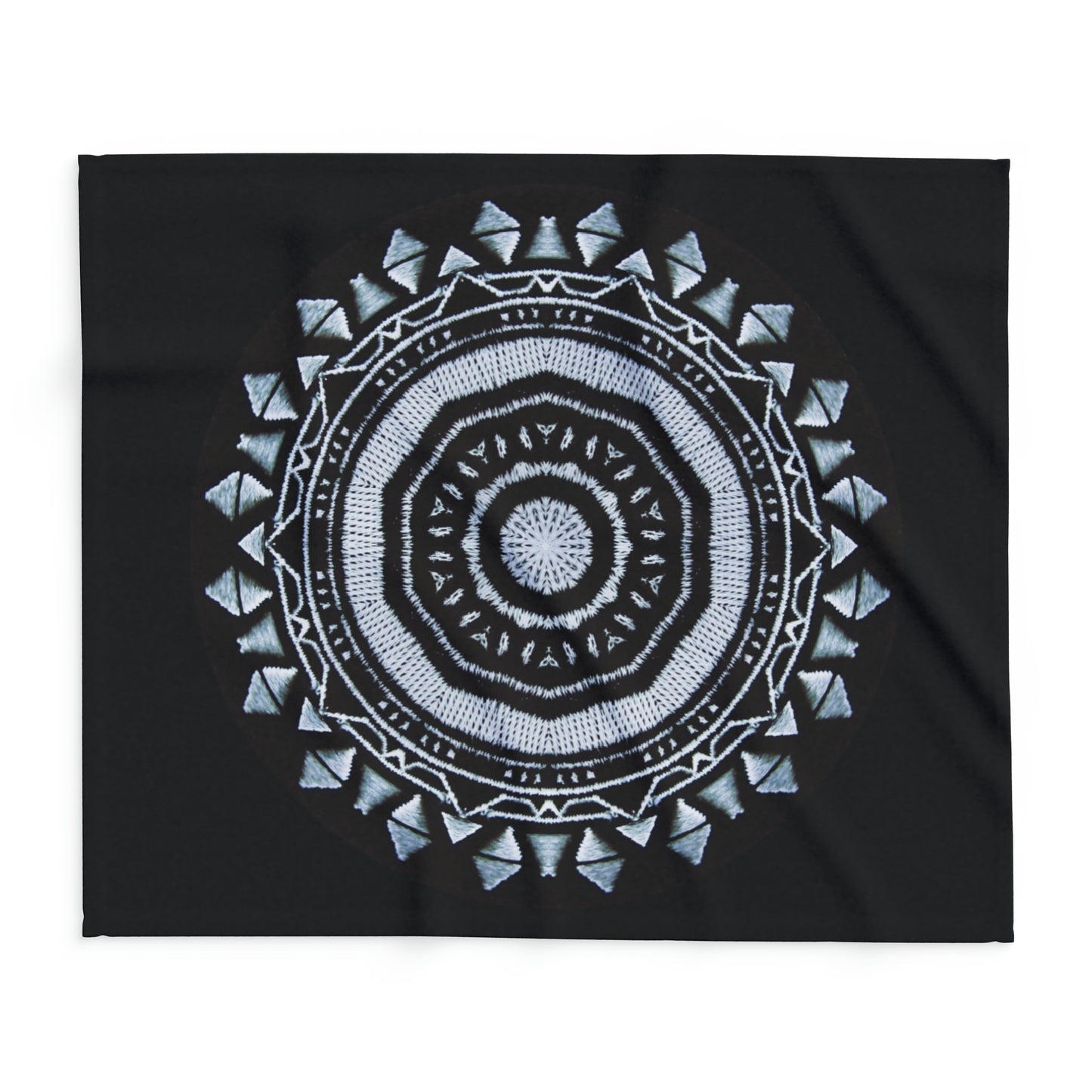 MAYA Cymatic Prt Arctic Fleece Blanket (Black)