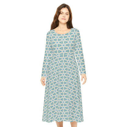 Women’s "CYMANTIQUE" Cymatic Print Elegant Long Sleeve Dress