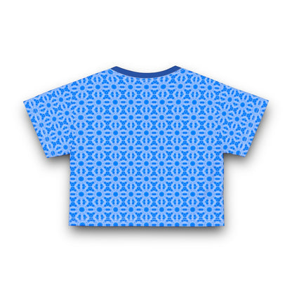 Women's "BLU3DR3AM" Cymatic AOP Crop T Shirt