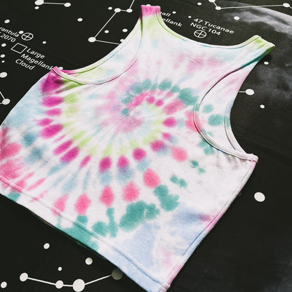 Multicoloured Spiral Tie Dye Crop Top