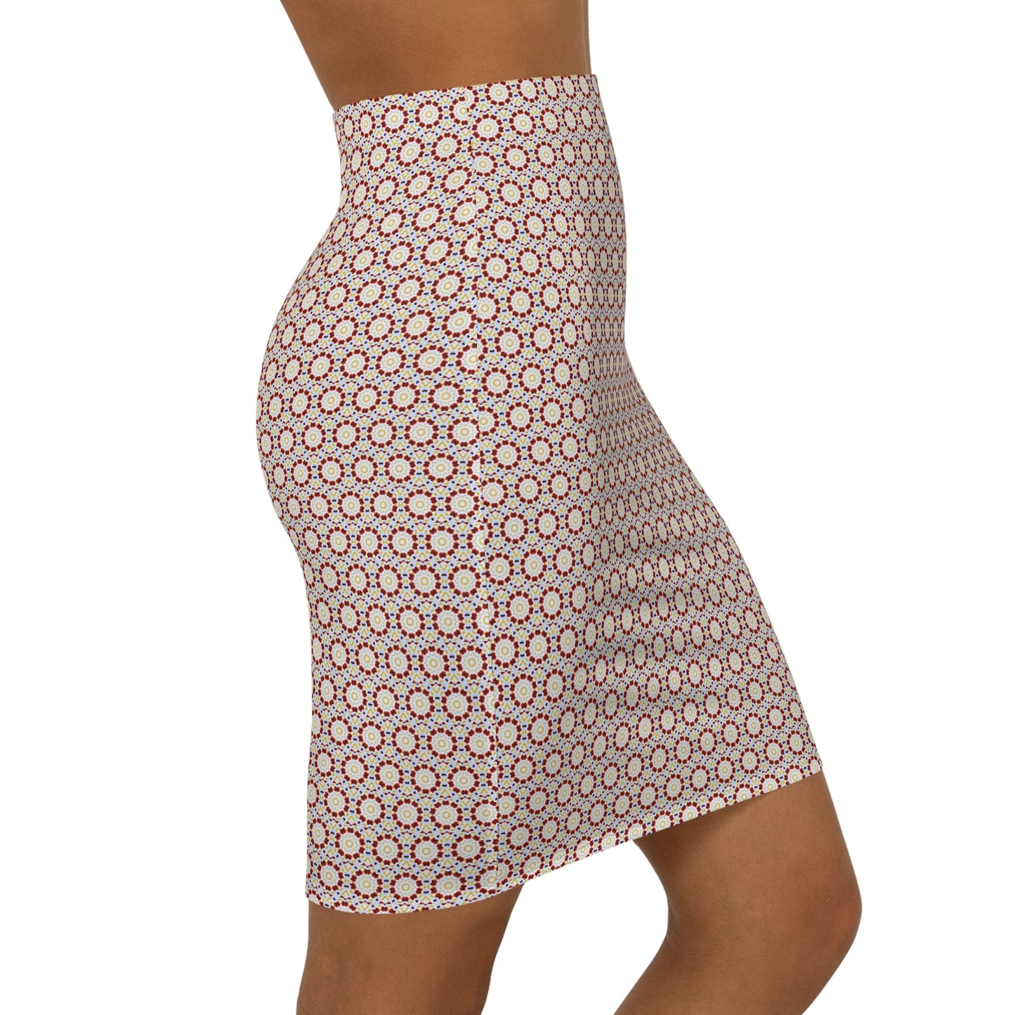 Women's Mid-Waist AOP Pencil Skirt (MOSAIC)