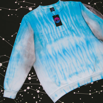 Aquamarine & Grey Shibori Tie Dye Sweatshirt