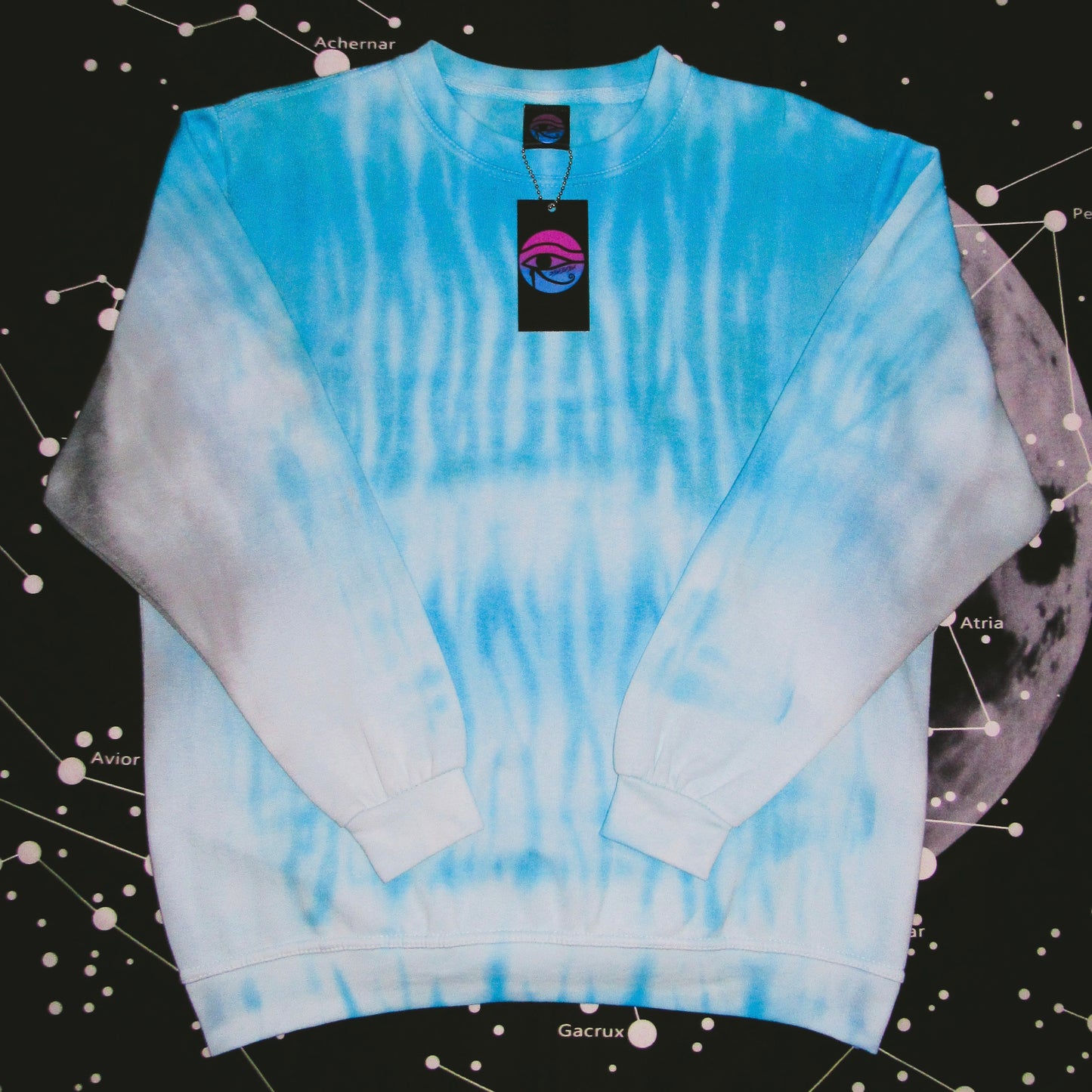 Aquamarine & Grey Shibori Tie Dye Sweatshirt