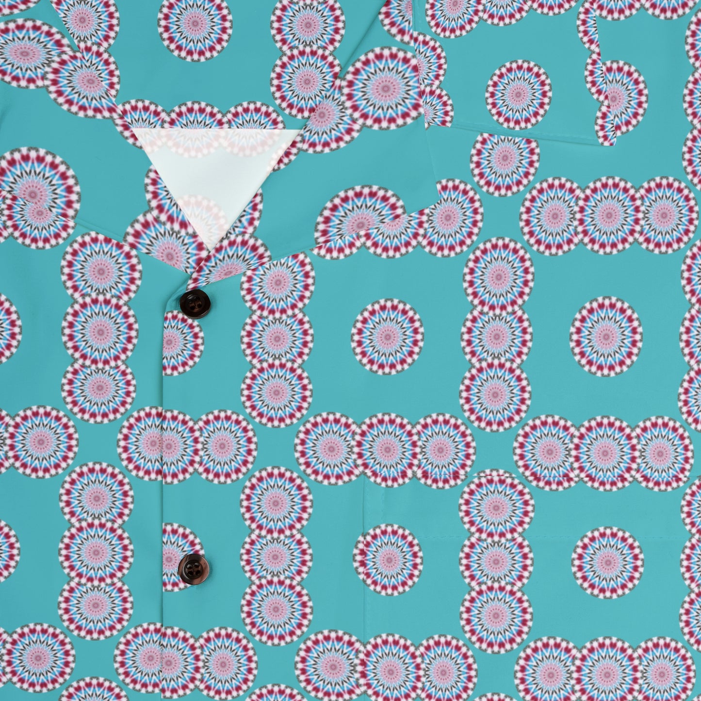 Men's "HYP3R" Cymatic Check Aop Boxy Shirt (Turquoise)