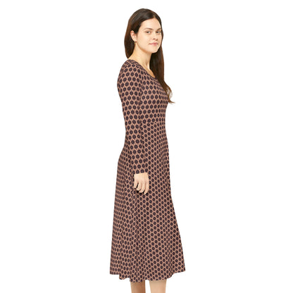 Women's "TRIBAL" Cymatic Aop Elegant Long Sleeve Dress