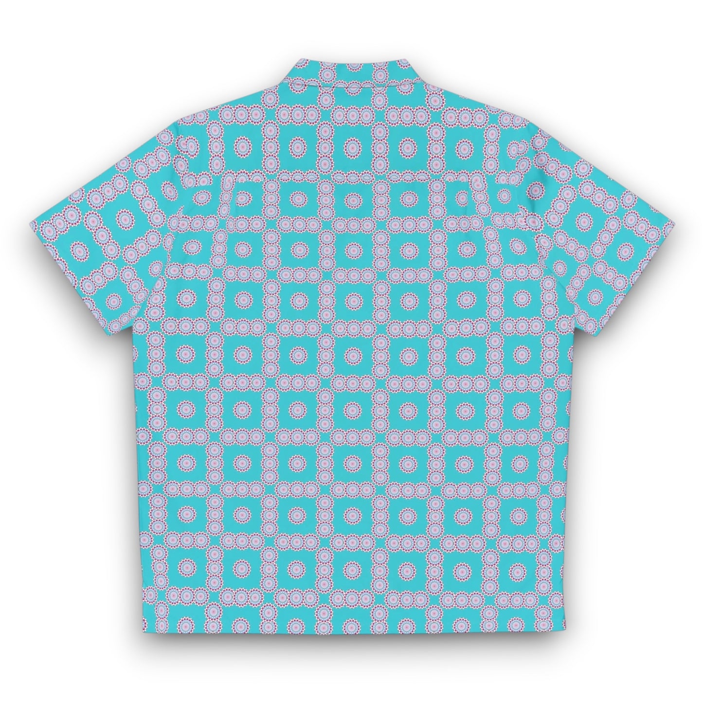 Men's "HYP3R" Cymatic Check Aop Boxy Shirt (Turquoise)