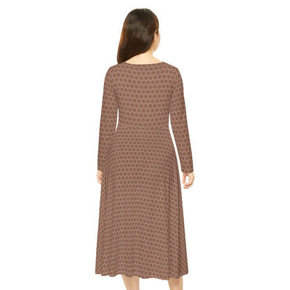 Women's "EYECEE" Cymatic Aop Elegant Long Sleeve Dress