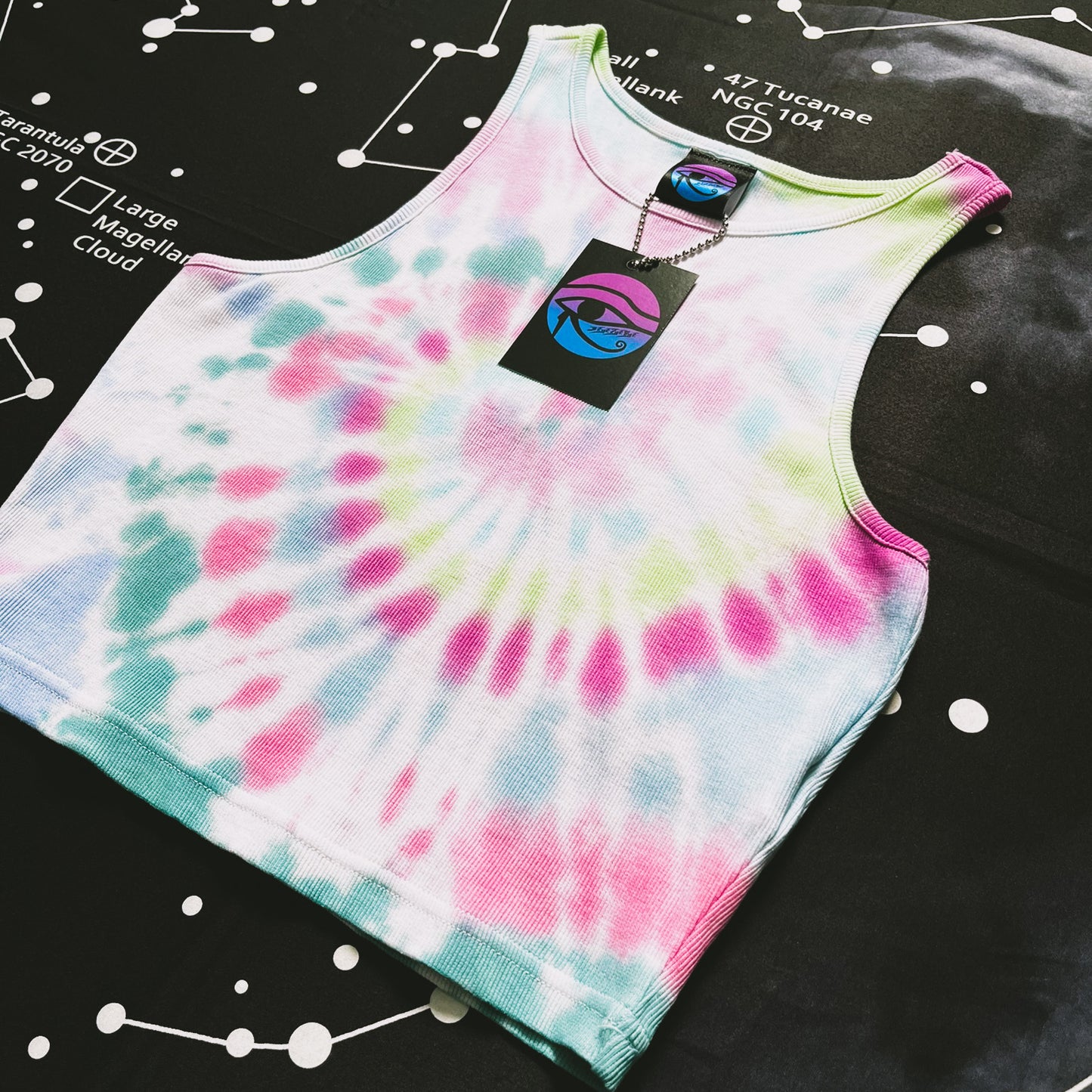 Multicoloured Spiral Tie Dye Crop Top