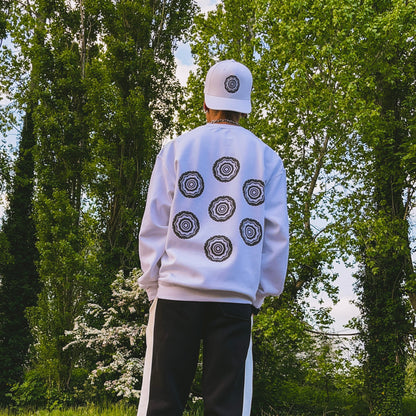 Men’s 3ETD “417” Cymatic Print Streetwear Set (White)