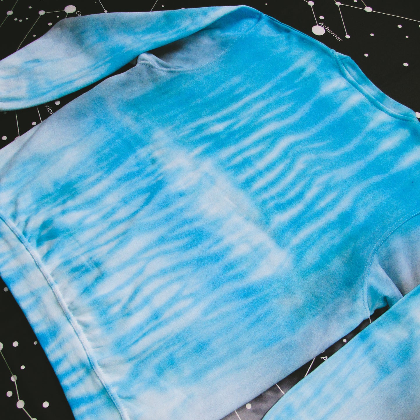 Aquamarine & Grey Shibori Tie Dye Sweatshirt