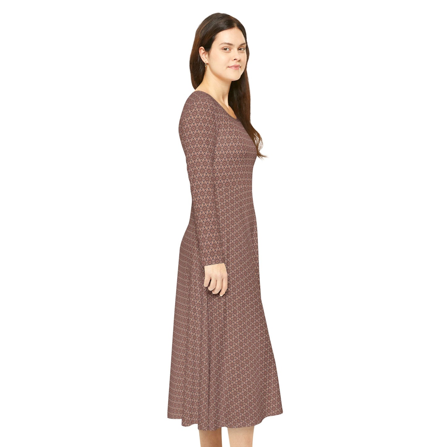 Women's "FREQNCY" Cymatic Aop Elegant Long Sleeve Dress