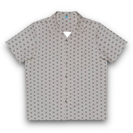 Men's GETA Cymatic AOP Boxy Hawaiian Shirt (Grey)