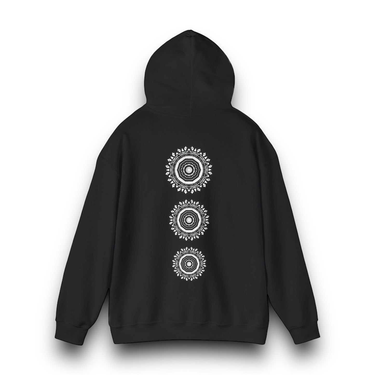 Men's 3ETD Wht Outline "MAYA" Cymatic Print Hoodie