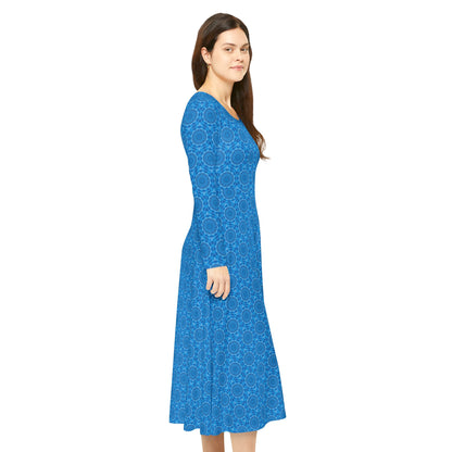 Women’s "AVIAN" Cymatic Print Elegant Long Sleeve Dress
