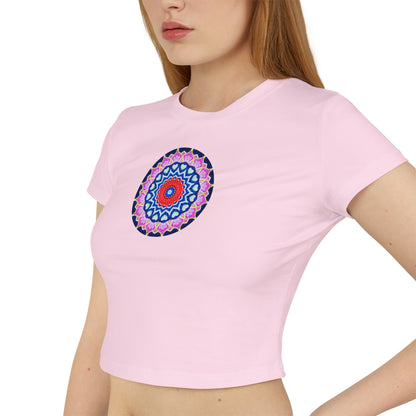 Women's "DECA" Cymatic Print Baby Tee