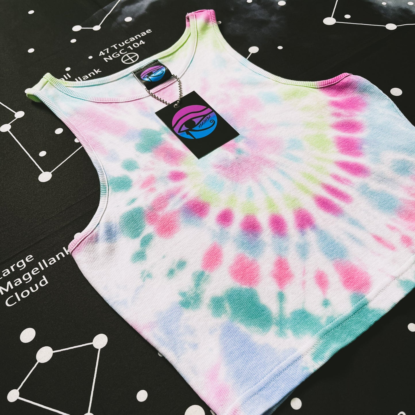 Multicoloured Spiral Tie Dye Crop Top