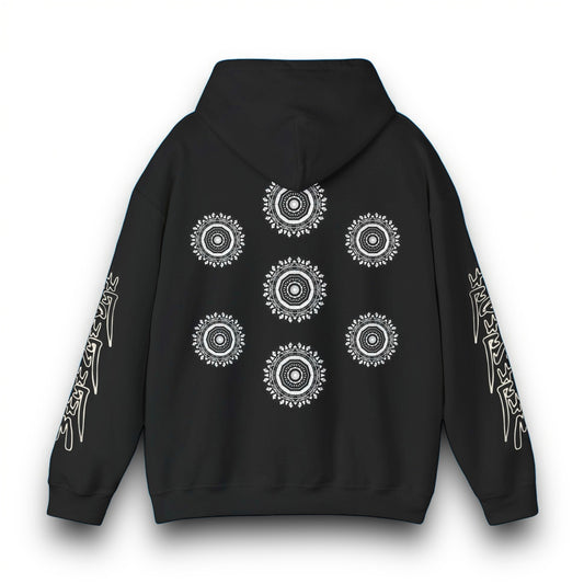 Men's 3ETD Wht Outline "MAYA" Cymatic Print Hoodie