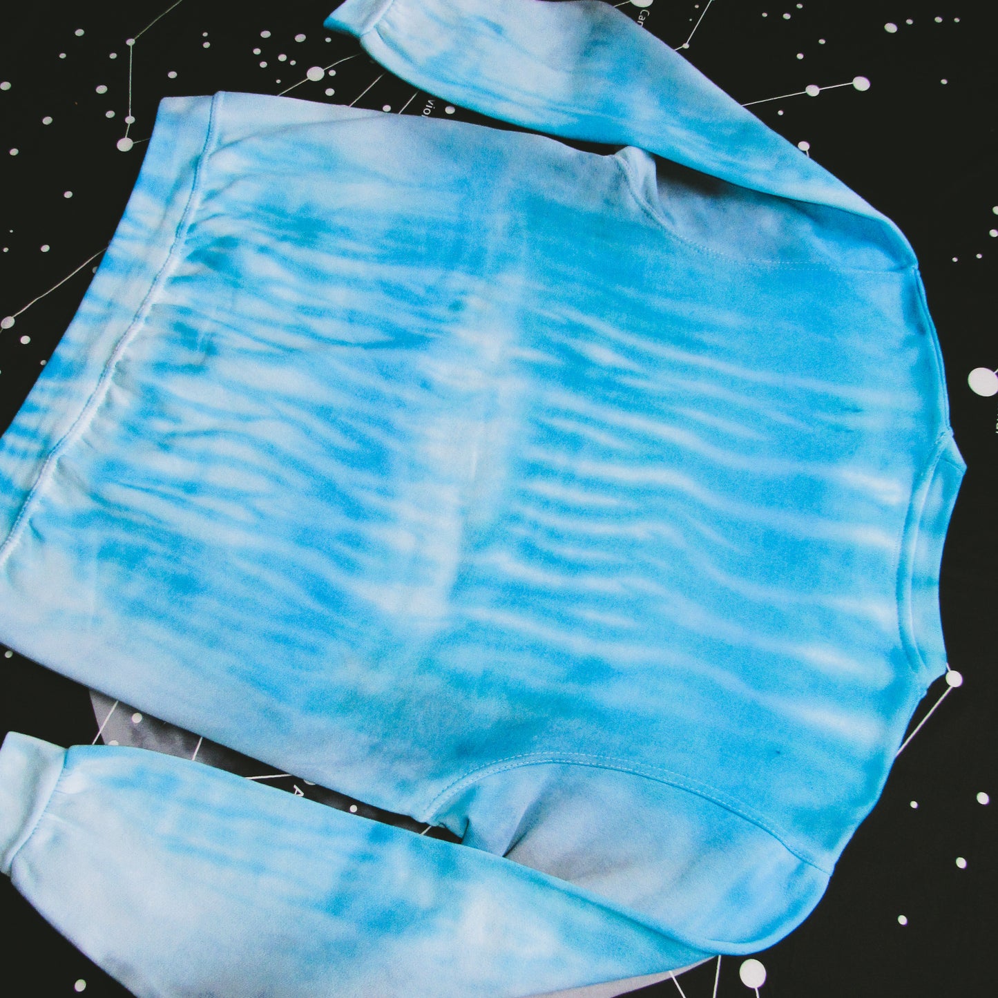 Aquamarine & Grey Shibori Tie Dye Sweatshirt