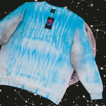 Aquamarine & Grey Shibori Tie Dye Sweatshirt