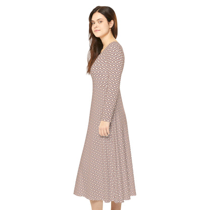 Women's "MOSAIC" Cymatic Aop Elegant Long Sleeve Dress