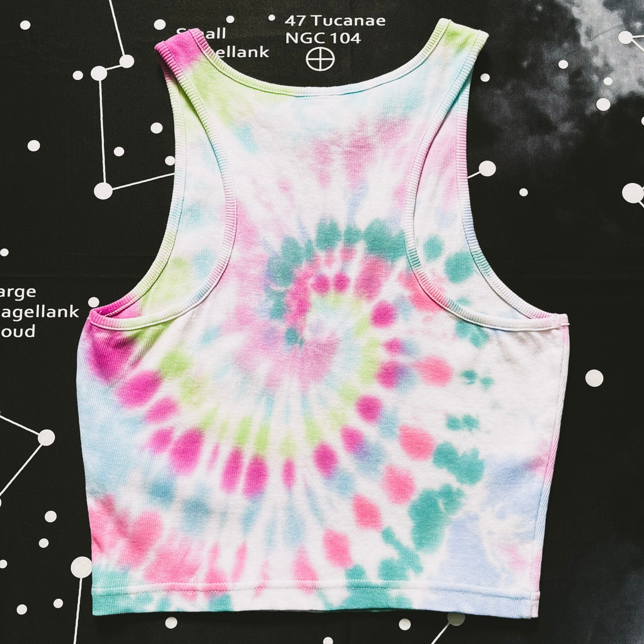 Multicoloured Spiral Tie Dye Crop Top