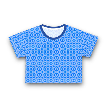 Women's "BLU3DR3AM" Cymatic AOP Crop T Shirt