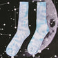 Sky Blue & Royal Blue Crumple Tie Dye Socks