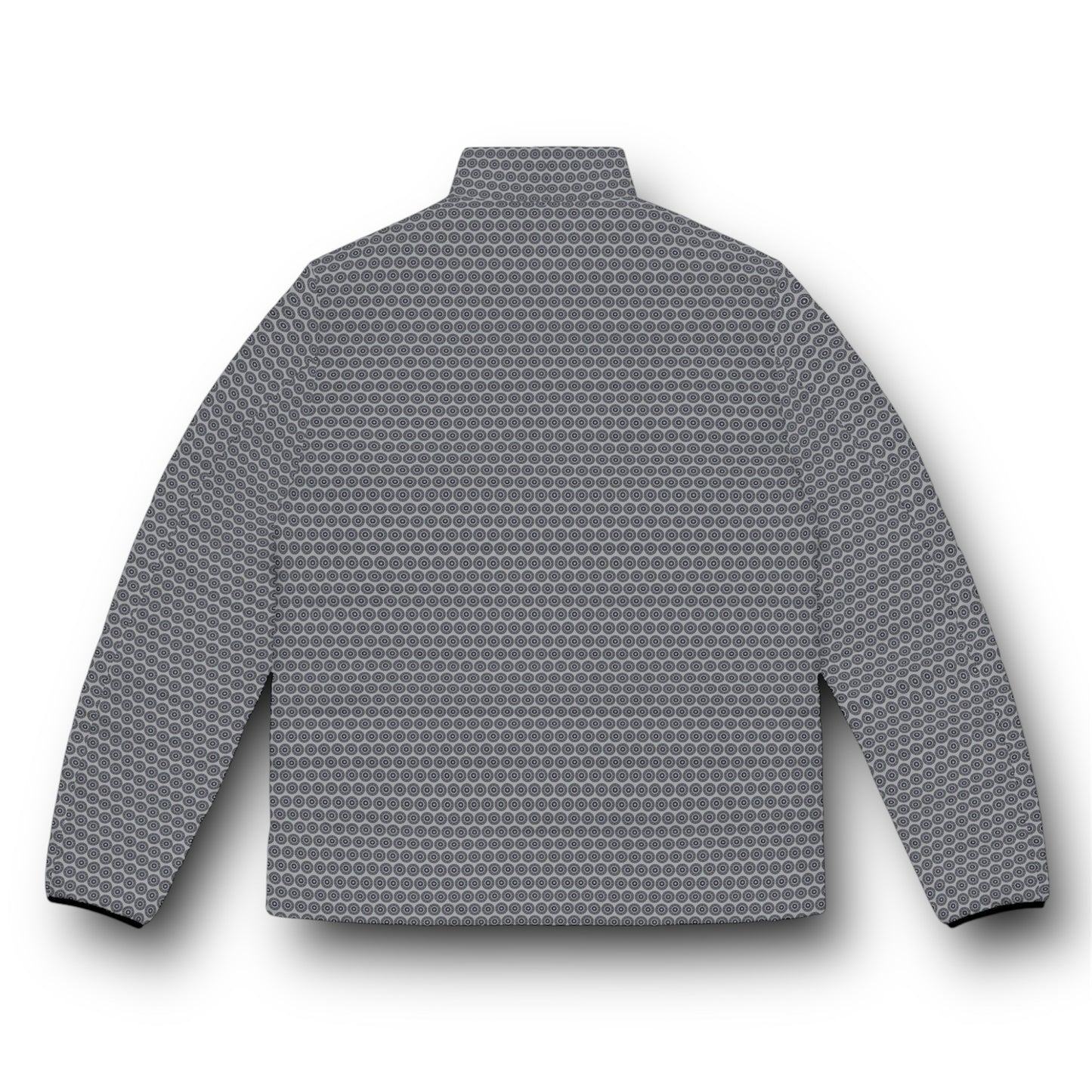 Men's “MAYA” Cymatic AOP Puffer Jacket (Grey)
