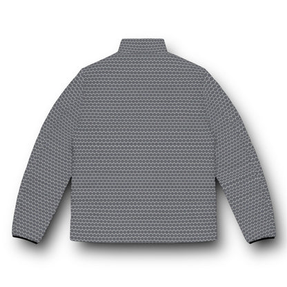 Men's “MAYA” Cymatic AOP Puffer Jacket (Grey)
