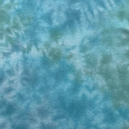 Aquamarine, Deep Green & Sky Blue Crumple Tie Dye T Shirt