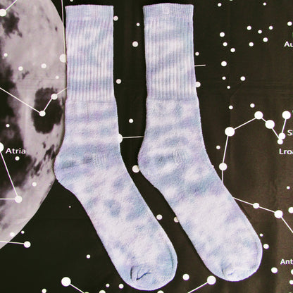 Purple Navy & Dark Blue Crumple Tie Dye Socks