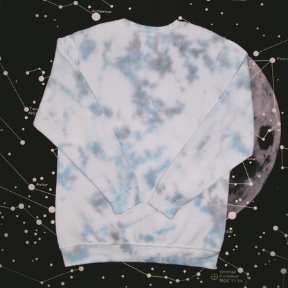 Sky Blue, Navy & Grey Crumple Tie Dye Sweatshirt