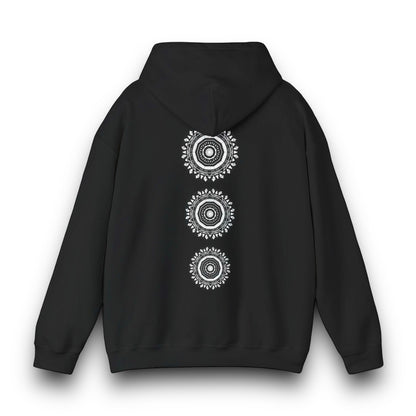 Men's 3ETD Wht Outline "MAYA" Cymatic Print Hoodie