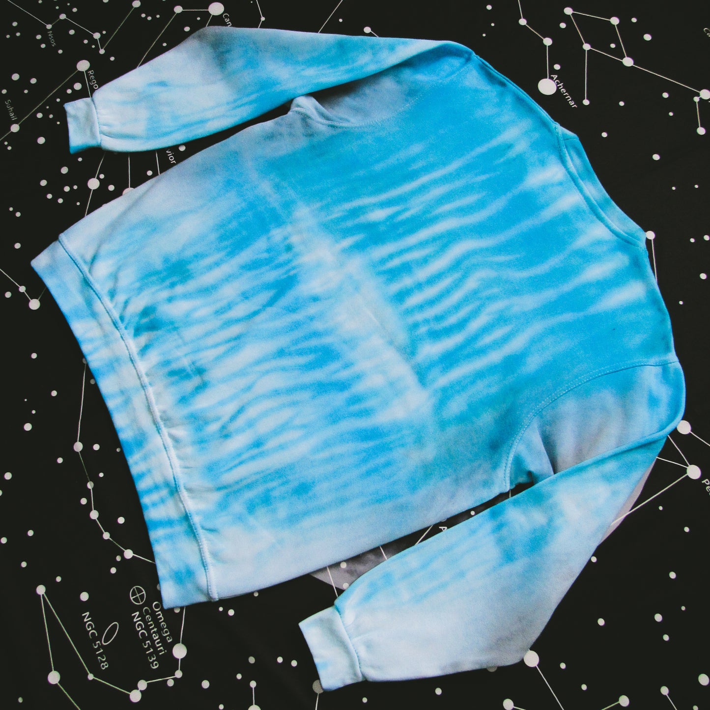 Aquamarine & Grey Shibori Tie Dye Sweatshirt