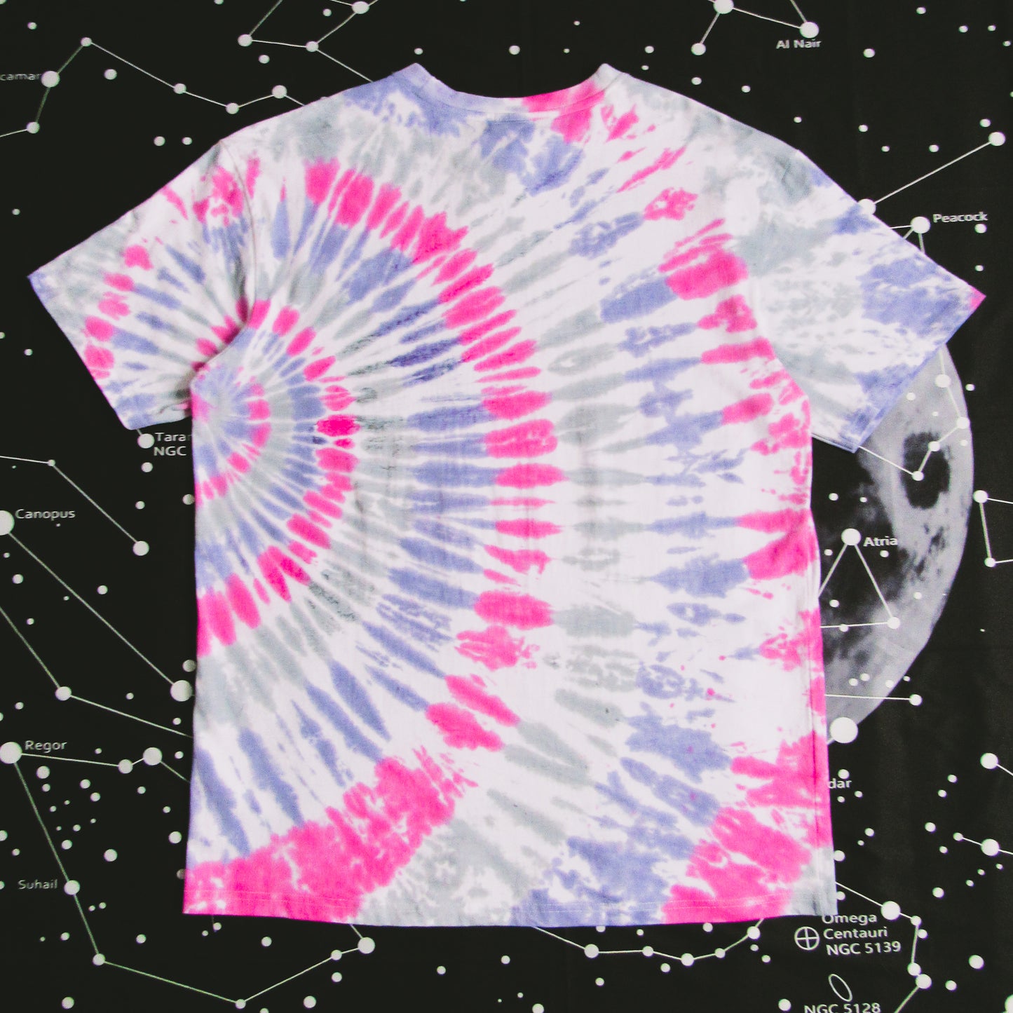 Rose Red, Violet & Grey Sunrise Oversized Tie Dye T Shirt