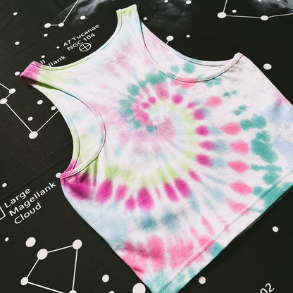 Multicoloured Spiral Tie Dye Crop Top