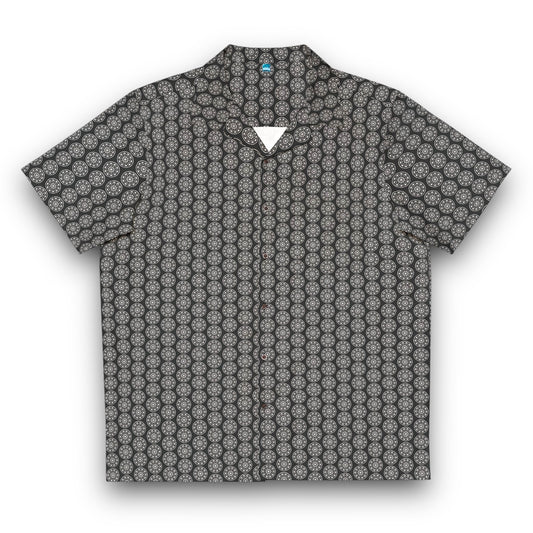 Men's STMPUNK Cymatic AOP Boxy Hawaiian Shirt (Black)