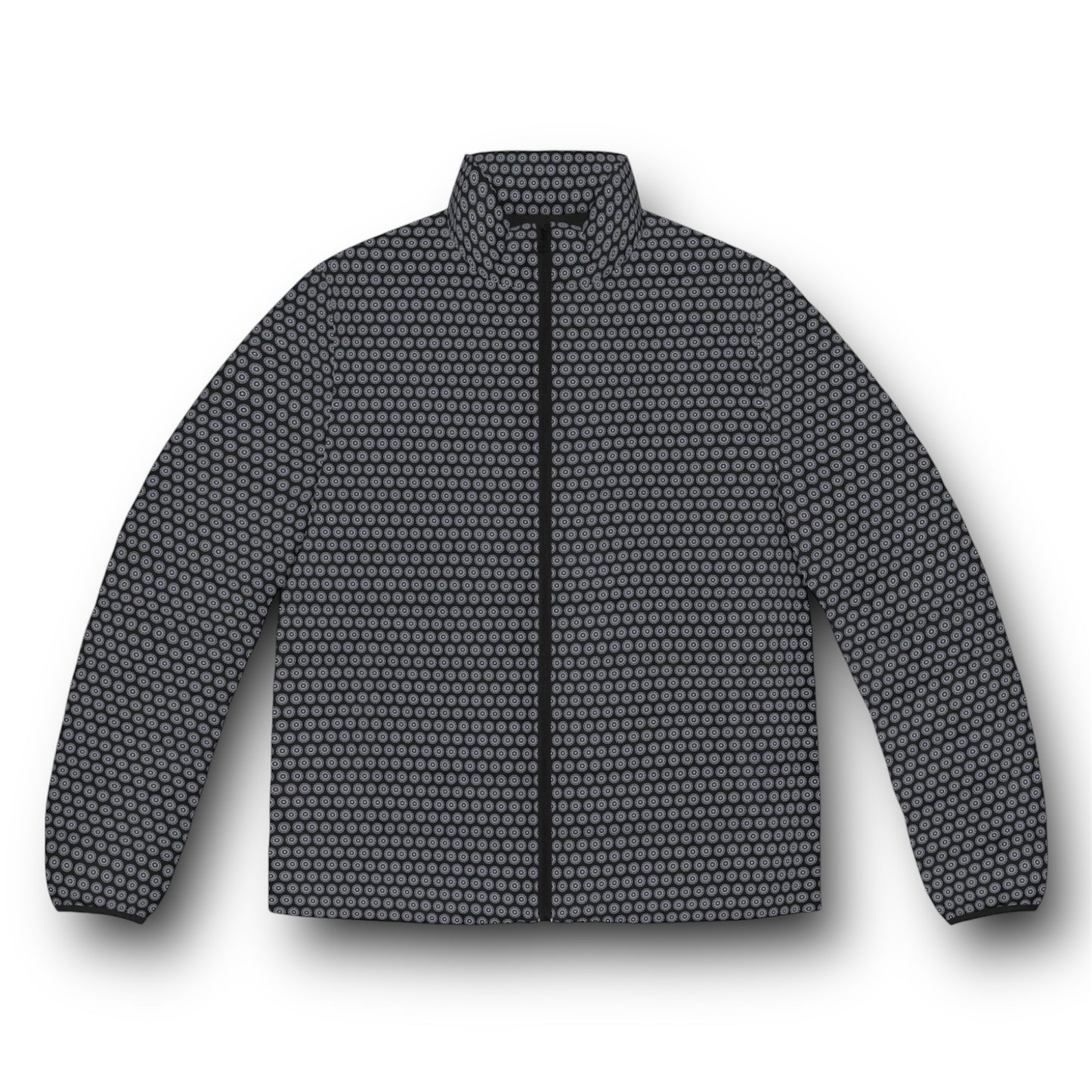 Men's “MAYA” Cymatic AOP Puffer Jacket (Black)