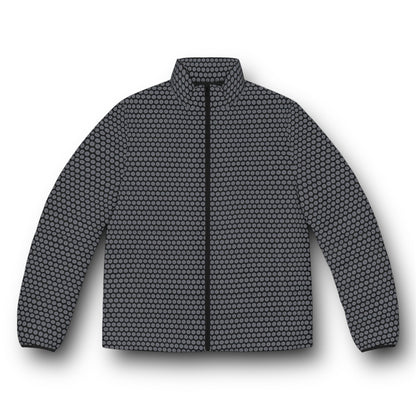 Men's “MAYA” Cymatic AOP Puffer Jacket (Black)