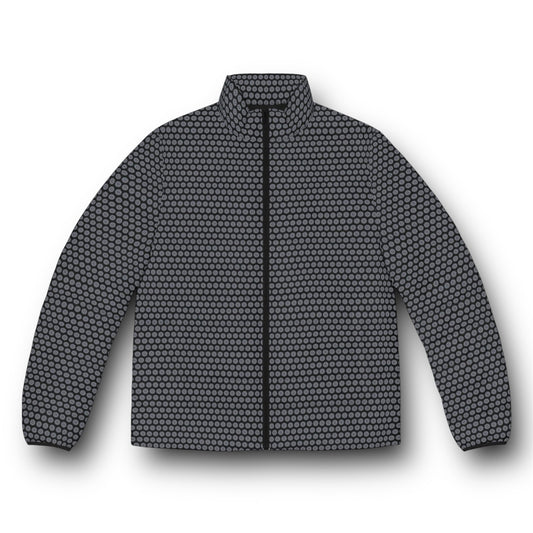 Men's “MAYA” Cymatic AOP Puffer Jacket (Black)