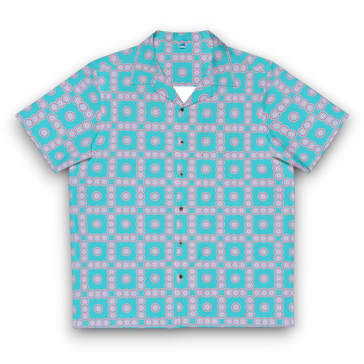 Men's "HYP3R" Cymatic Check Aop Boxy Shirt (Turquoise)