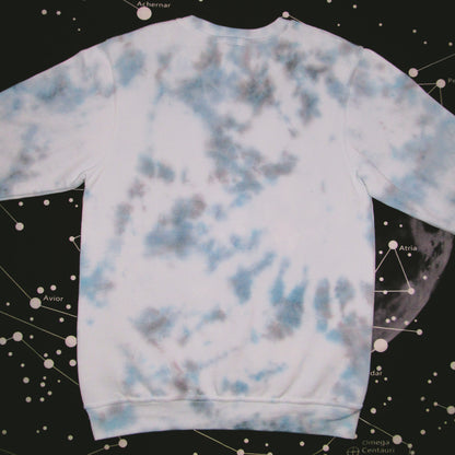 Sky Blue, Navy & Grey Crumple Tie Dye Sweatshirt