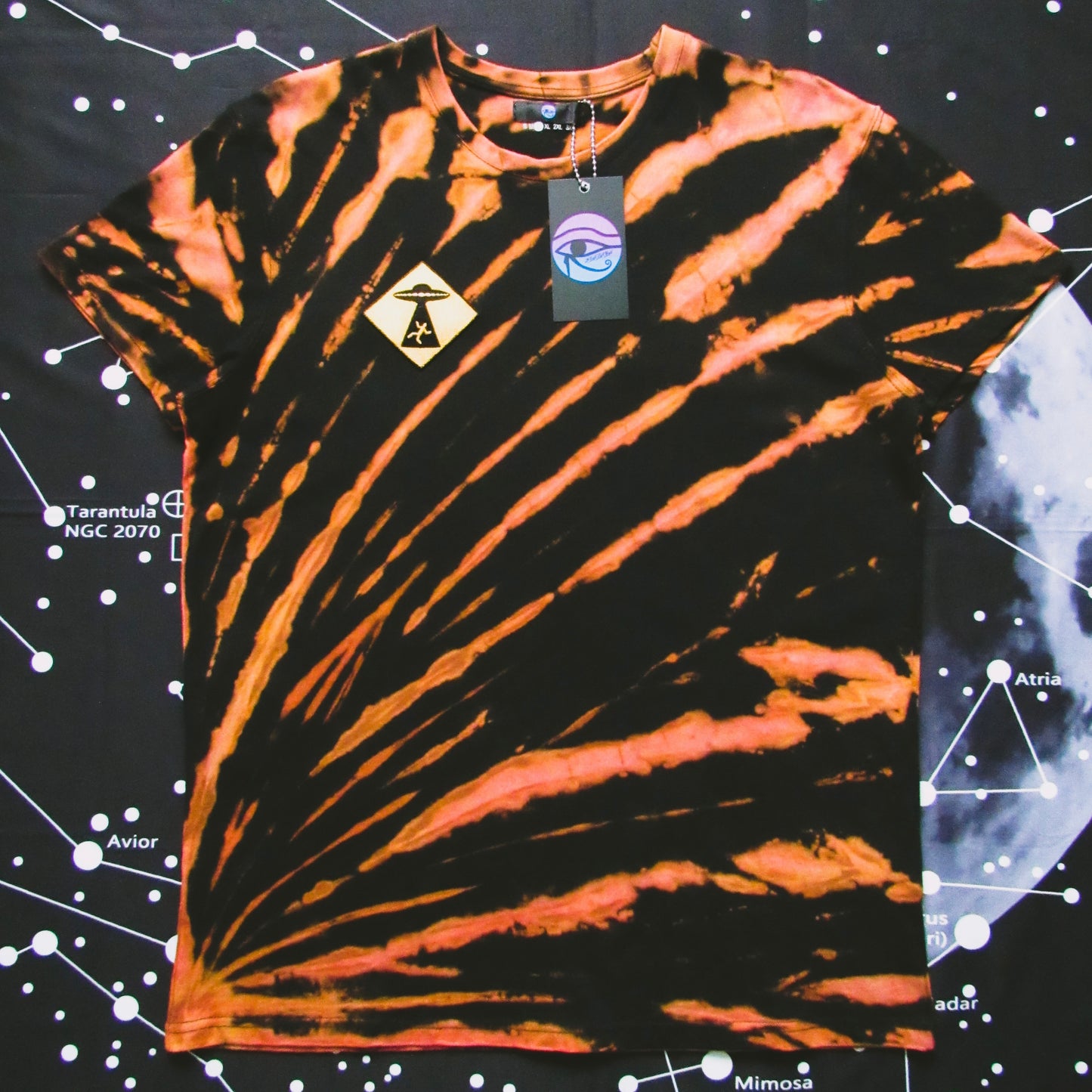 Embroidered Gradient Sunburst Bleach Tie Dye T Shirt (BMU)