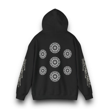 Men's 3ETD Wht Outline "MAYA" Cymatic Print Hoodie