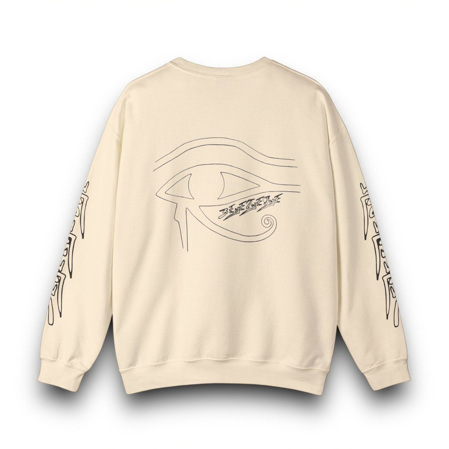 Unisex 3ETD Blk Outline Print Crewneck