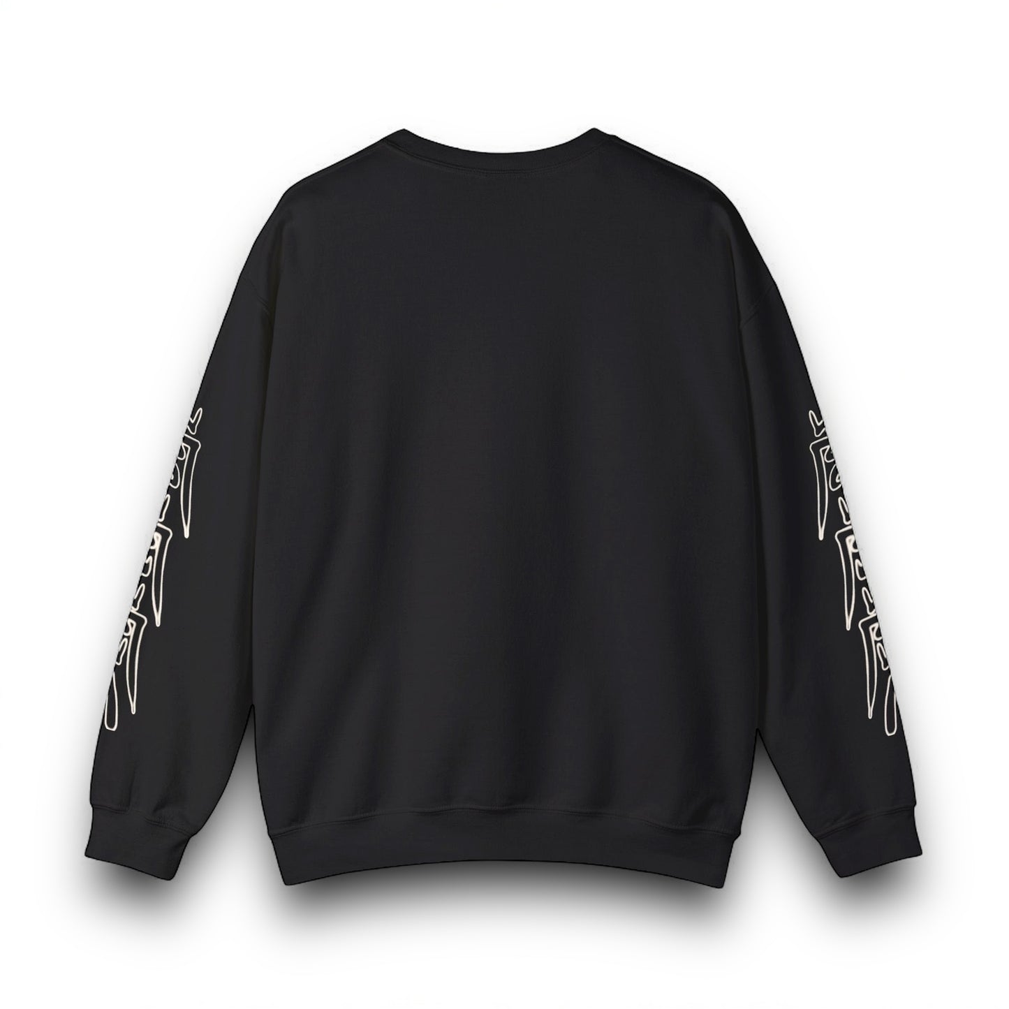 Women's 3ETD Wht Outline Print Crewneck Sweatshirt